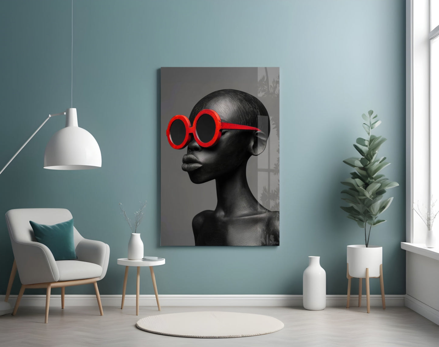 Faces of Colors Glass Wall Art