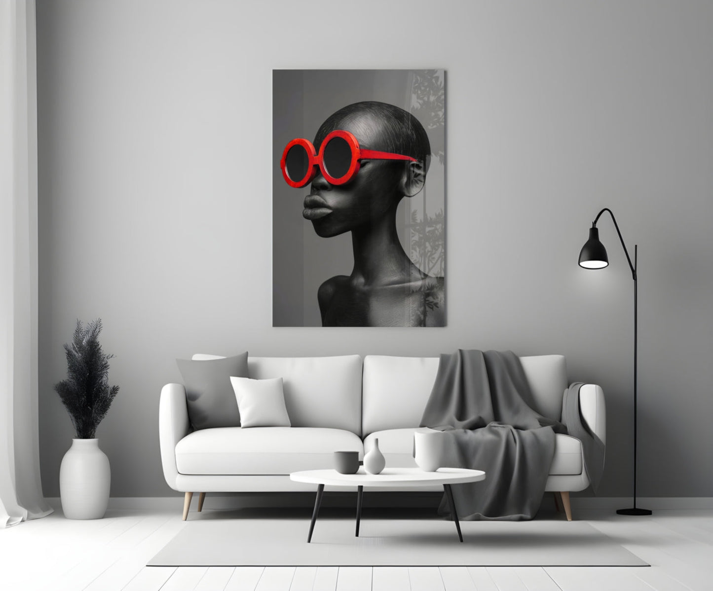 Faces of Colors Glass Wall Art
