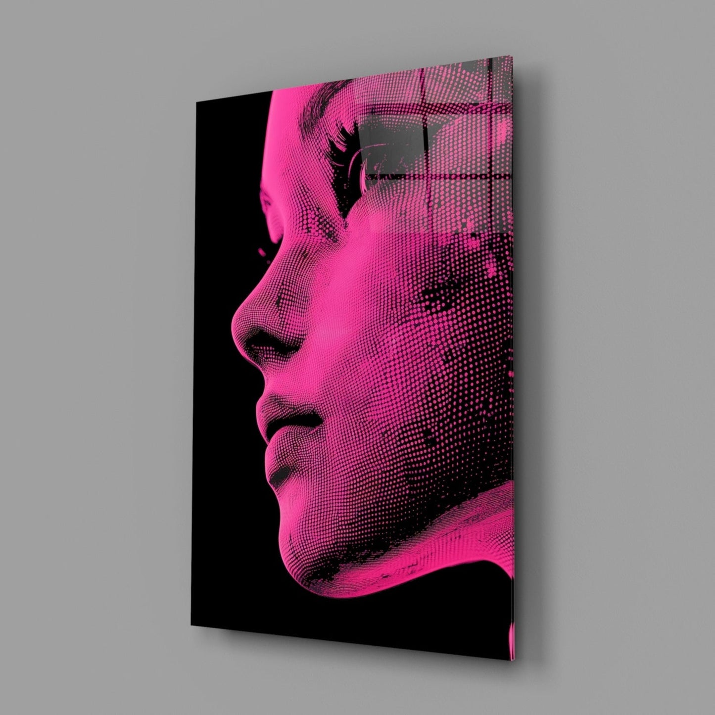 Pink with Dots Glass Wall Art