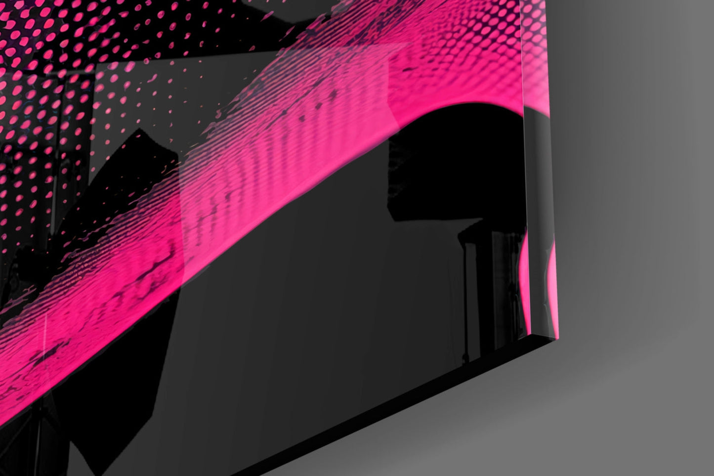 Pink with Dots Glass Wall Art