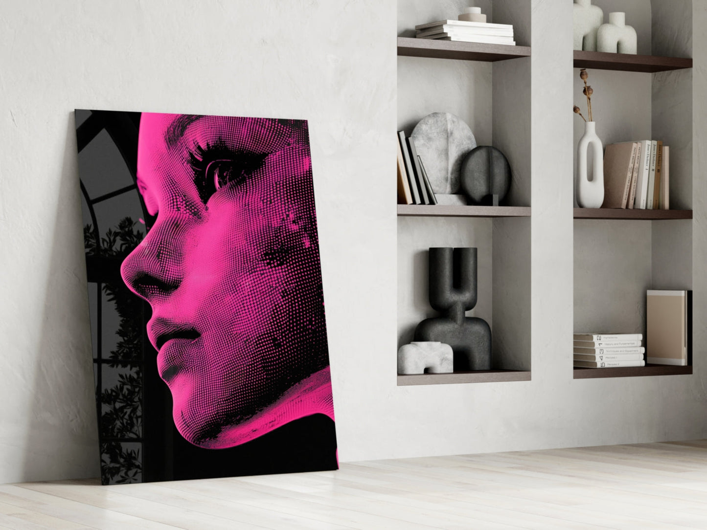 Pink with Dots Glass Wall Art