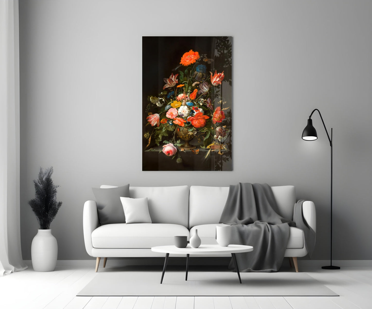 The Wealth in the Vase Glass Wall Art