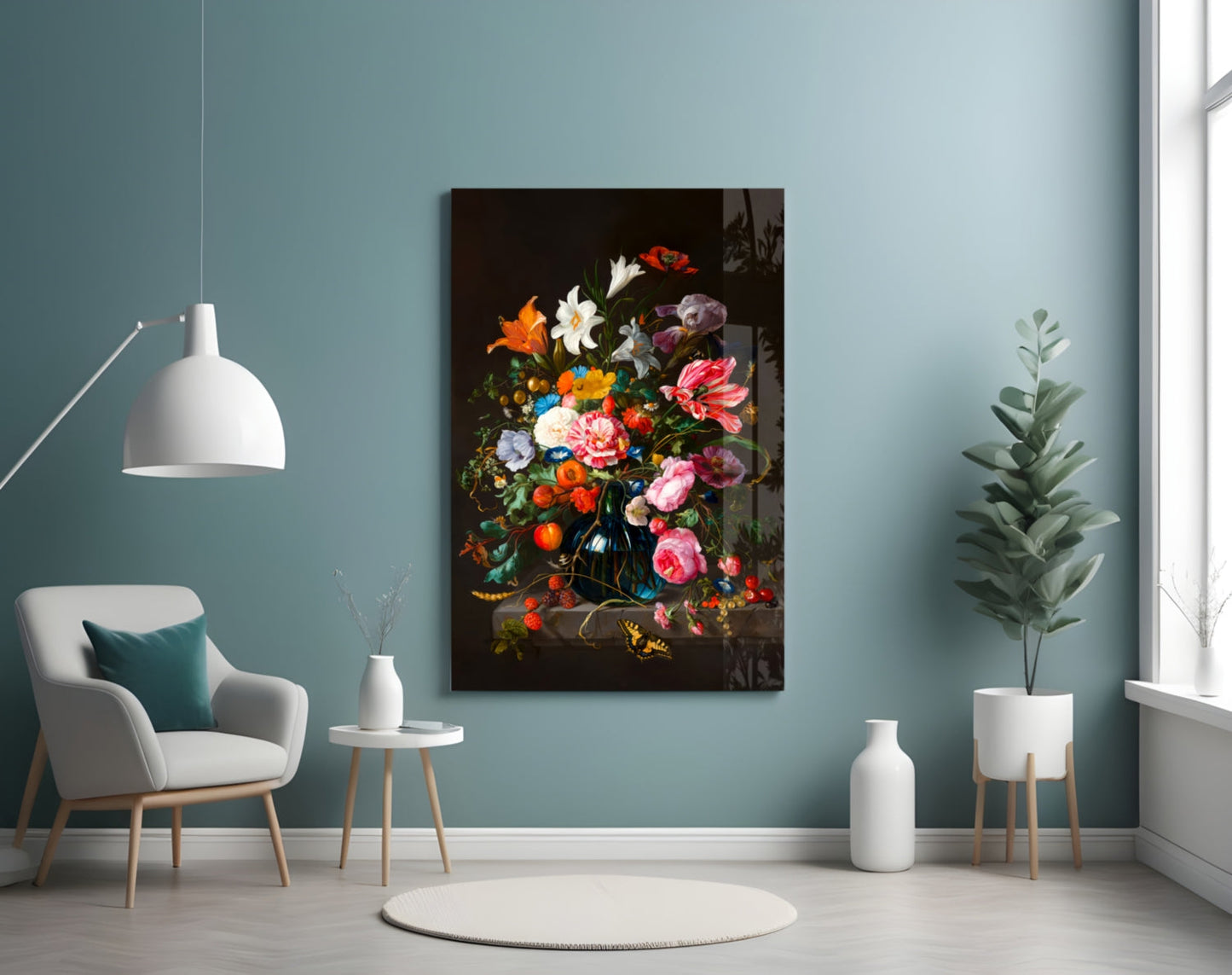 Classical Still Life Glass Wall Art