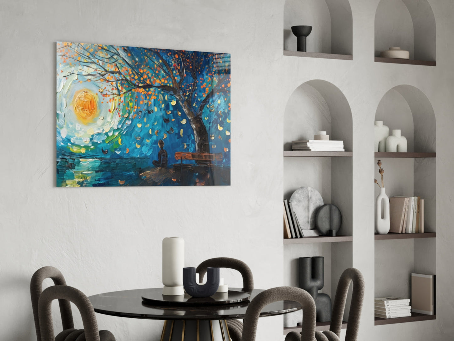 Solitude and Peace Glass Wall Art