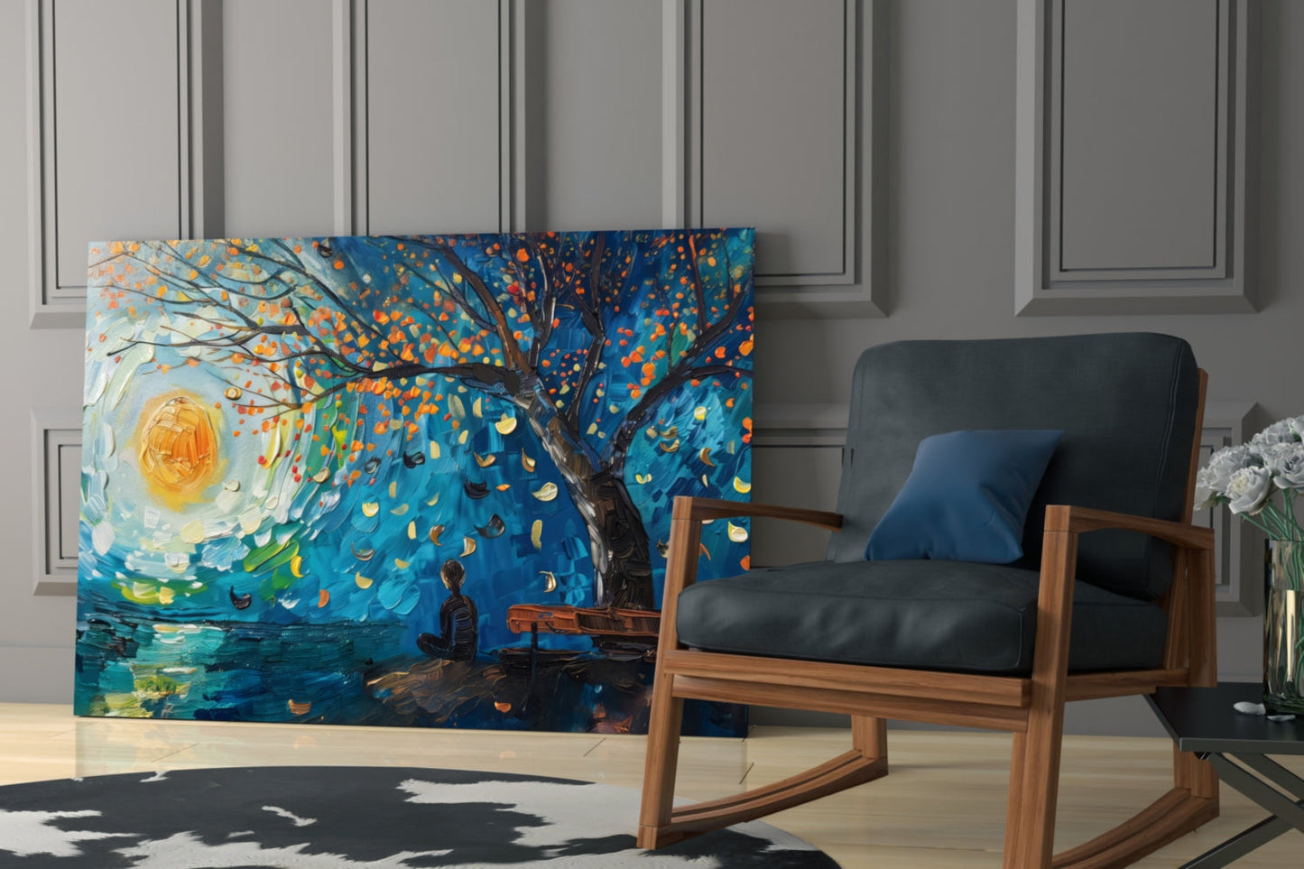 Solitude and Peace Glass Wall Art