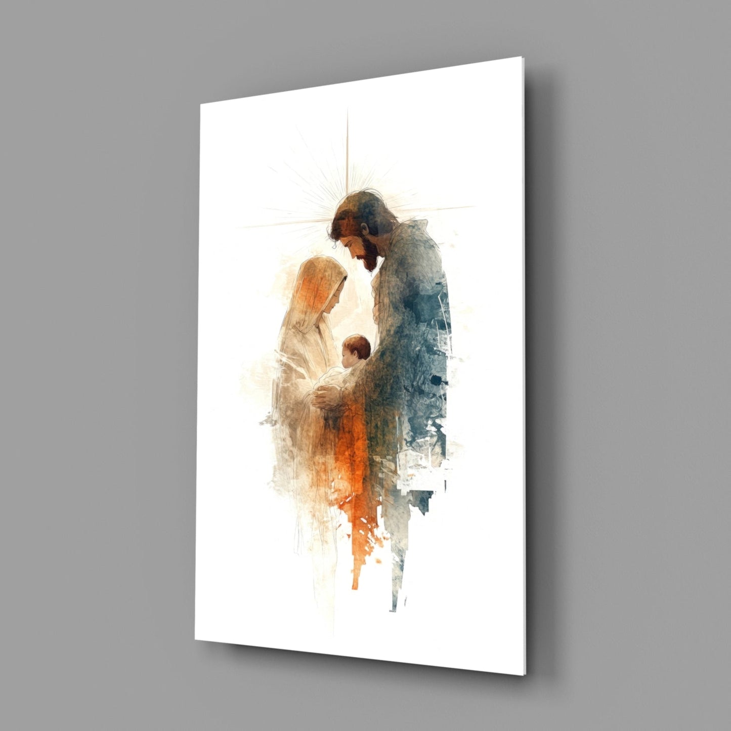 Holy Family Glass Wall Art