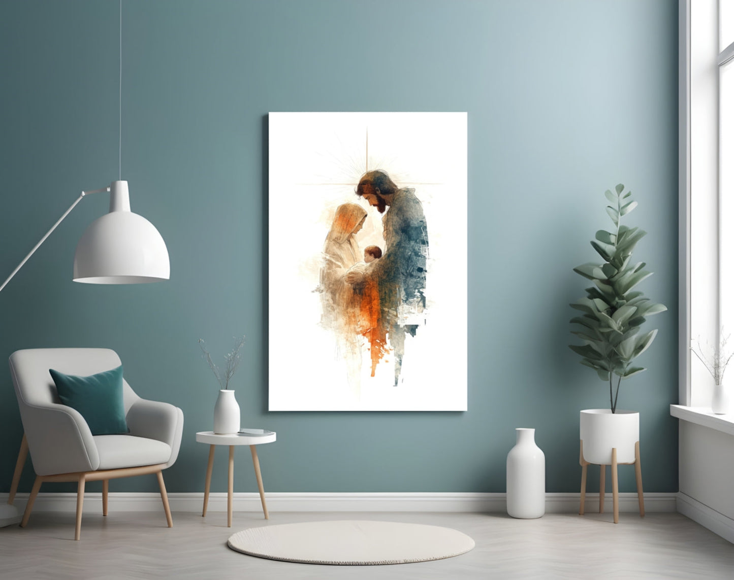 Holy Family Glass Wall Art