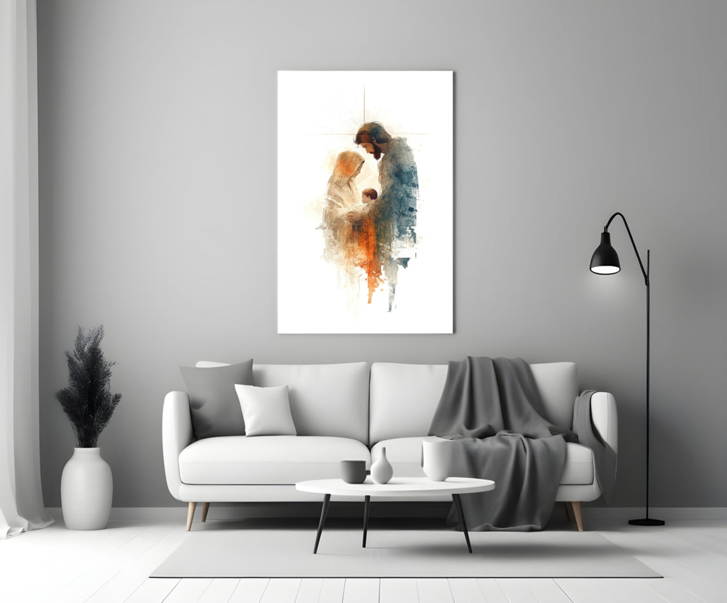 Holy Family Glass Wall Art
