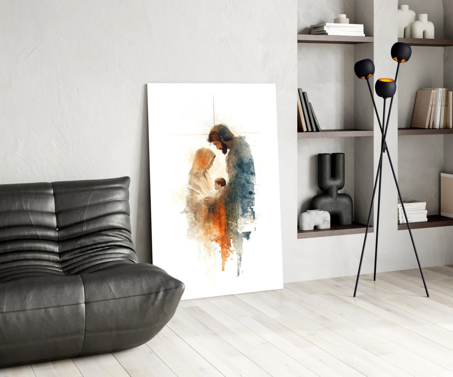 Holy Family Glass Wall Art