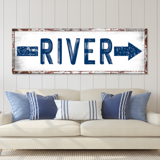 River Arrow Personalized Canvas Sign