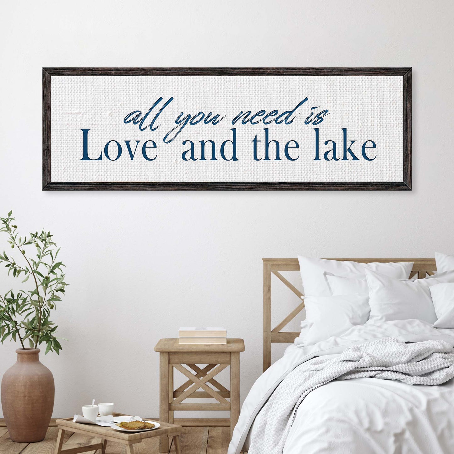 Love And The Lake Personalized Canvas Sign