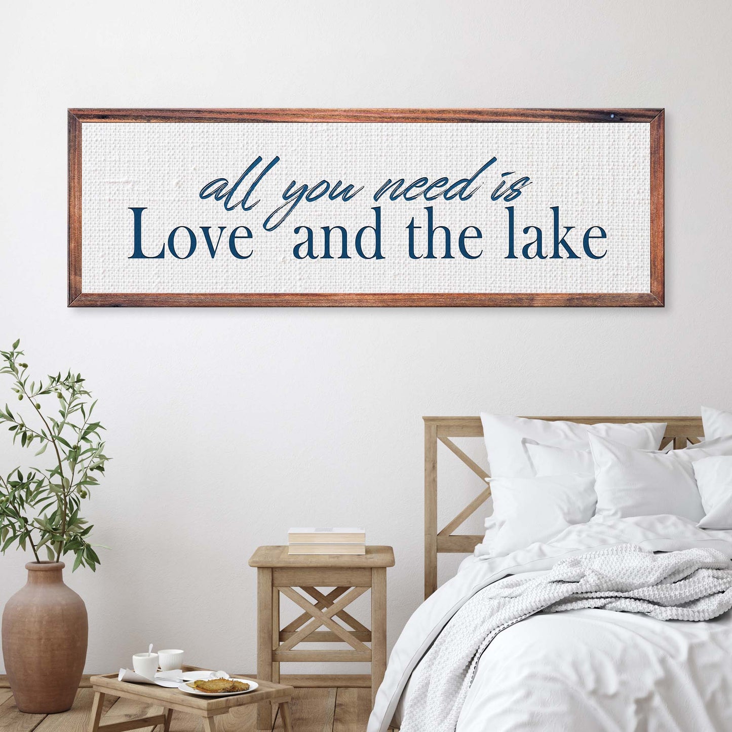 Love And The Lake Personalized Canvas Sign