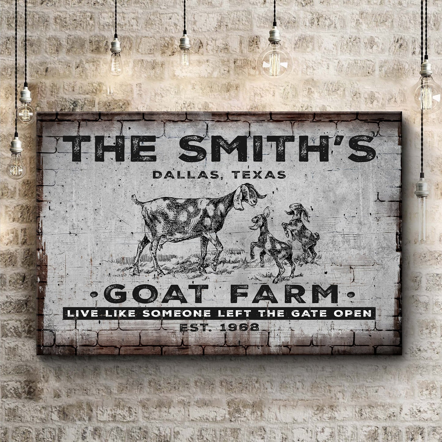Goat Farm Canvas Wall Art Sign