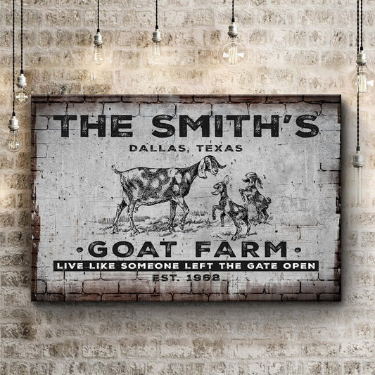 Goat Farm Canvas Wall Art Sign