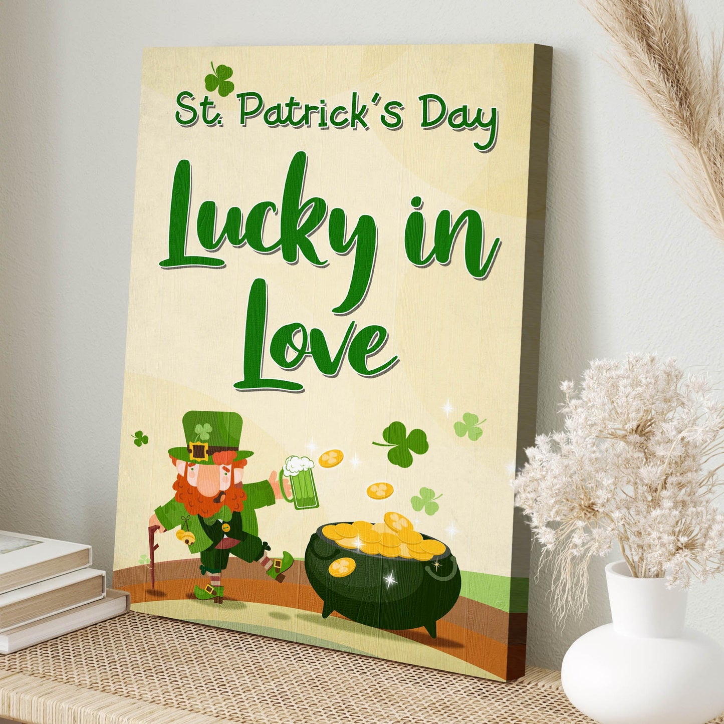 St. Patrick's Day Lucky In Love Canvas Wall Art