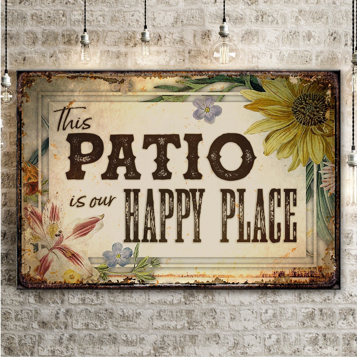 This Patio Is Our Happy Place Canvas Sign