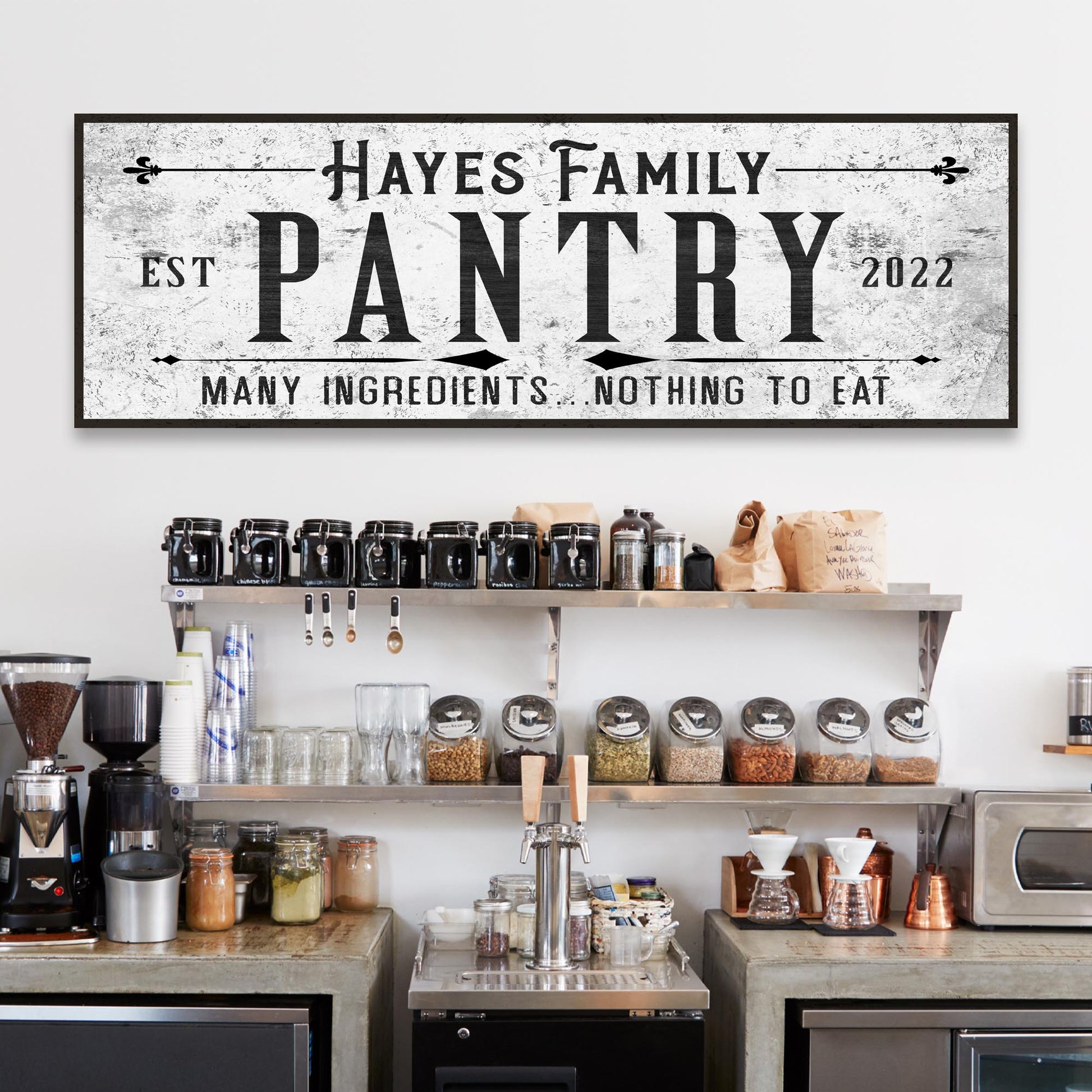 Many Ingredients Nothing to Eat funny pantry canvas sign — kitchen humor wall art