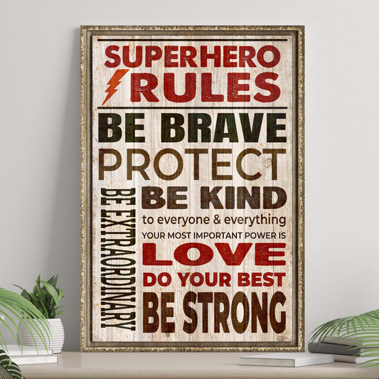 Your Most Important Power Is Love superhero kids room rustic canvas sign