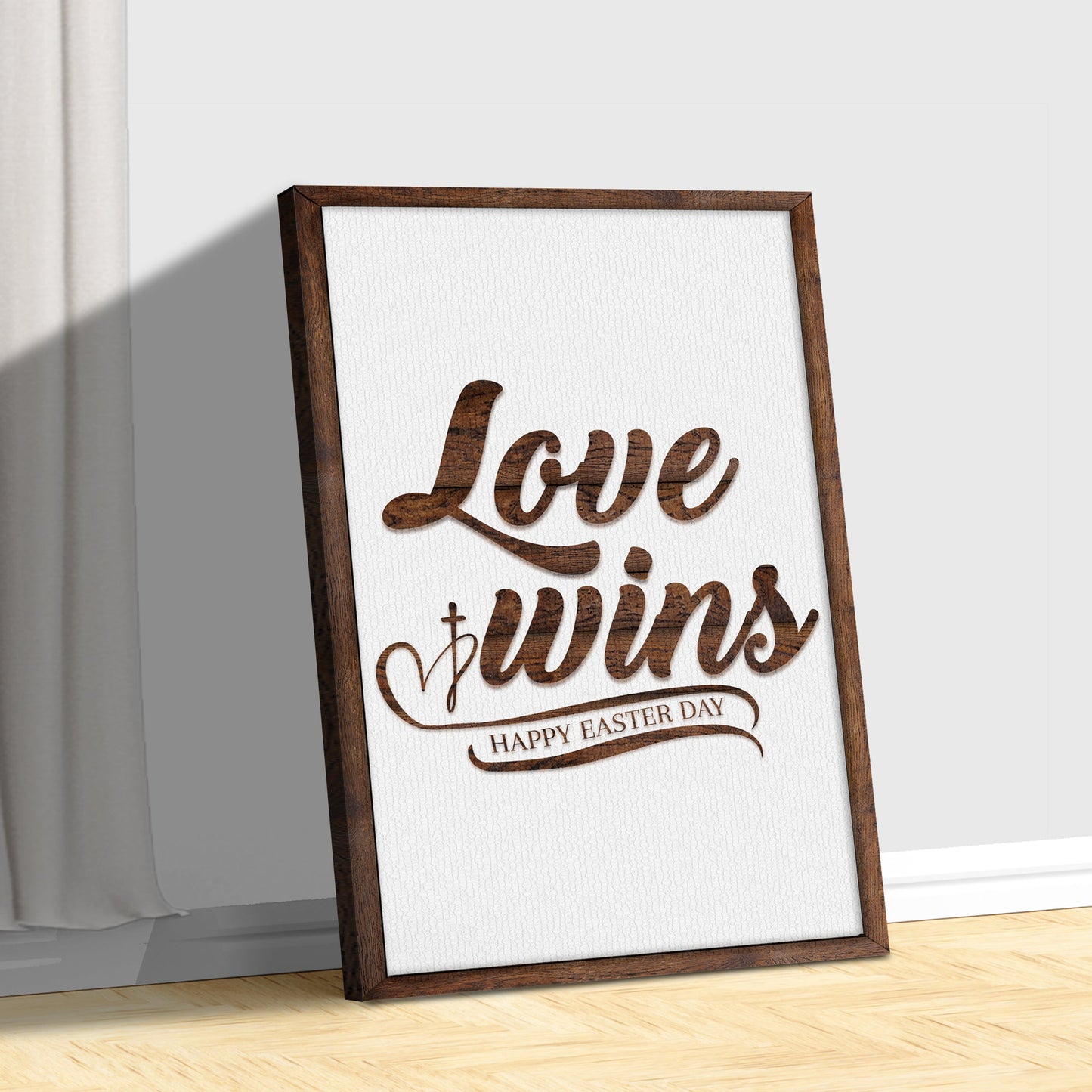 Easter Love Wins Canvas Wall Sign
