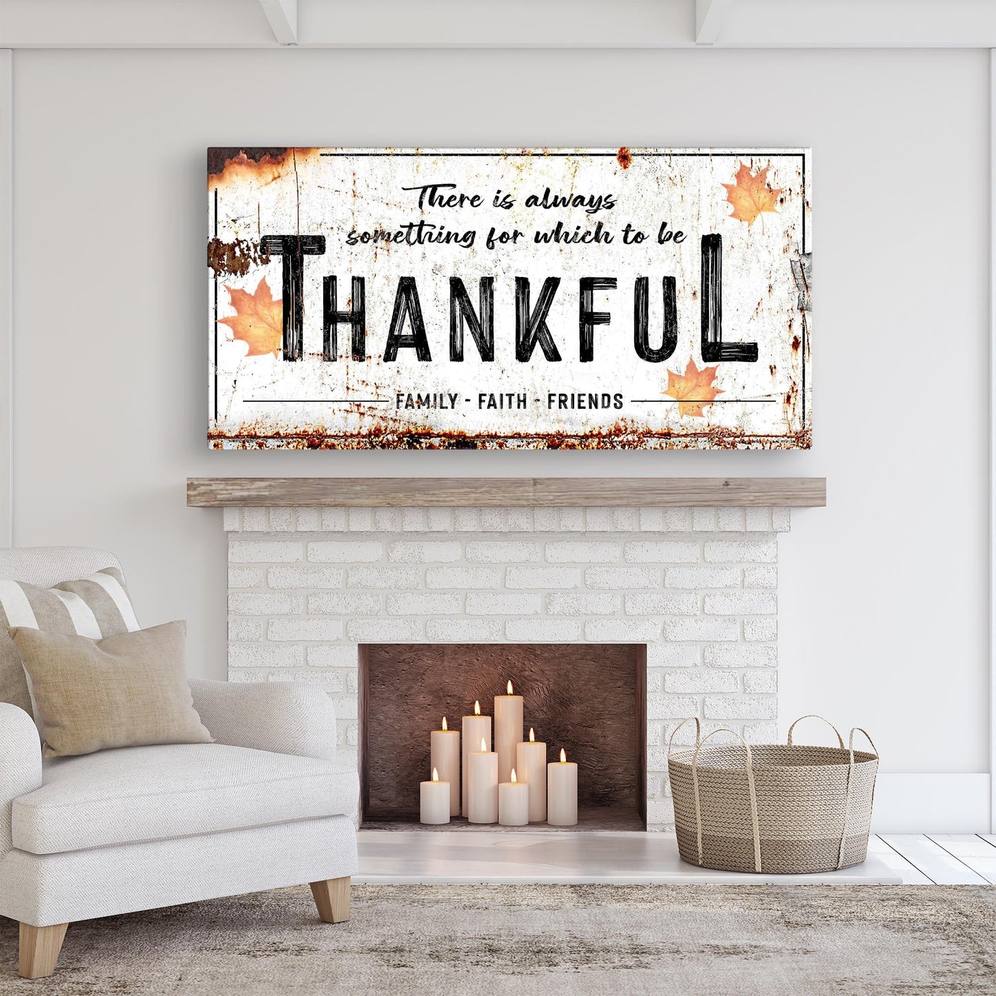 Always Thankful Thanksgiving Canvas Sign