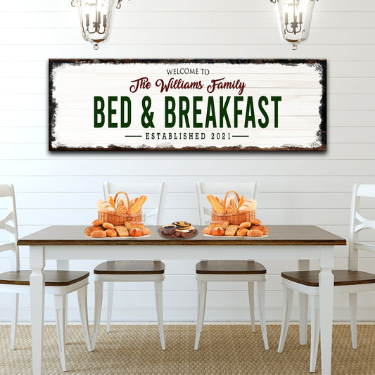 Welcome Bed And Breakfast rustic word-art canvas sign ready to hang