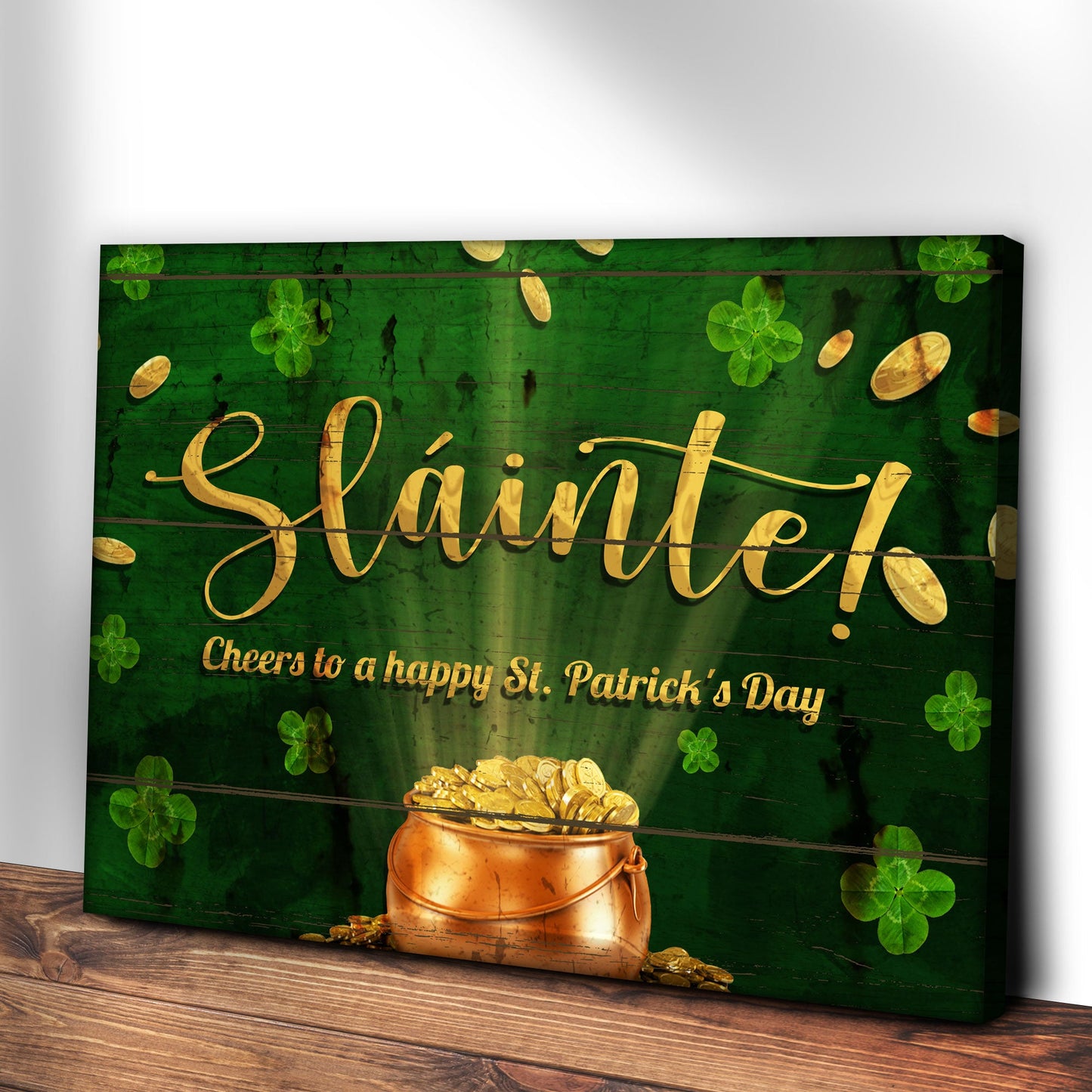 Slainte Cheers St. Patrick's Day Canvas Wall Art