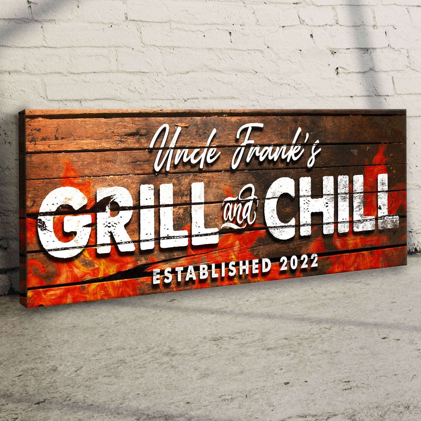 Grill And Chill Canvas Sign II
