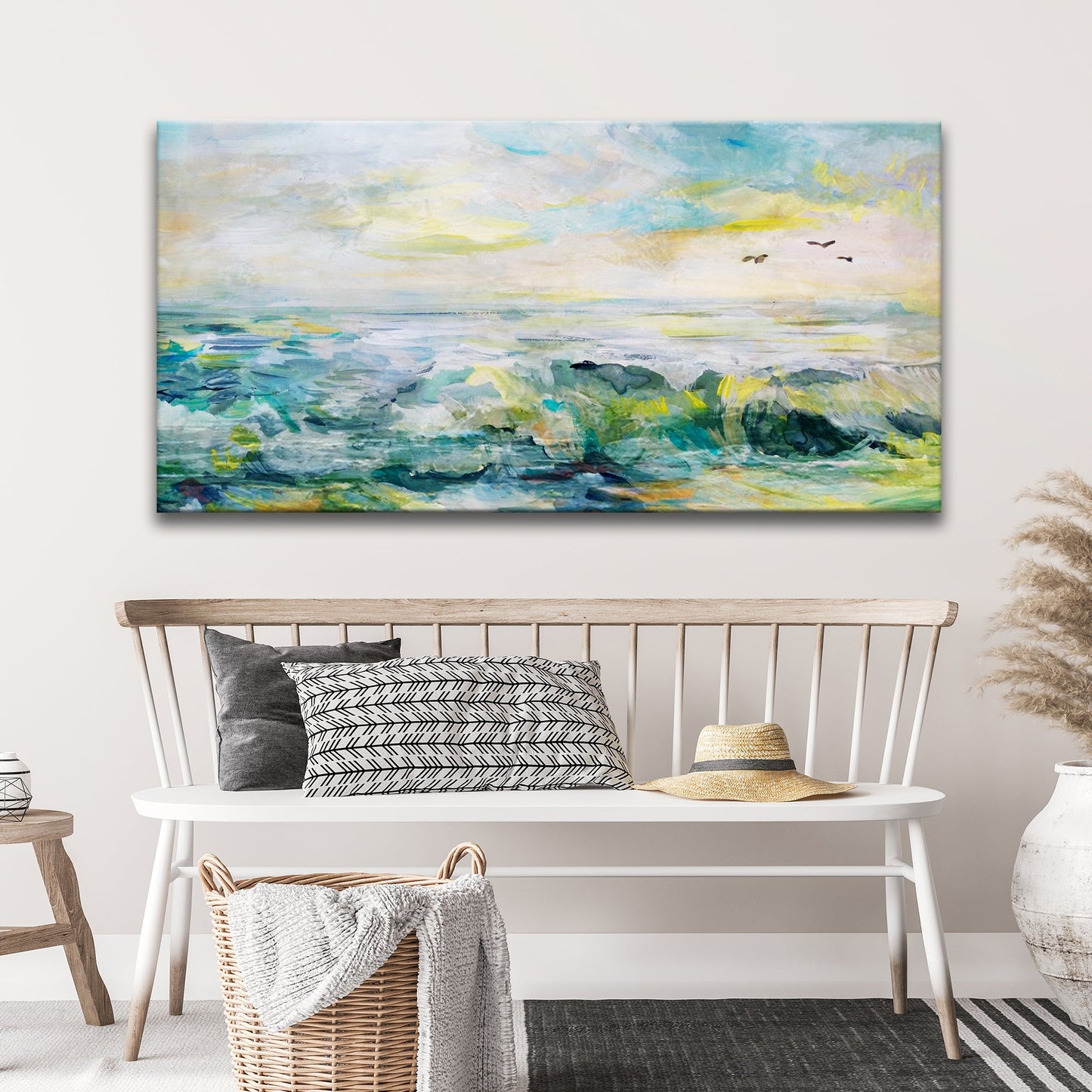 Rocks Sea And Sky Coastal Canvas Wall Art