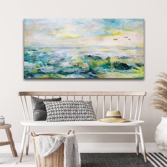 Rocks Sea And Sky Coastal Canvas Wall Art