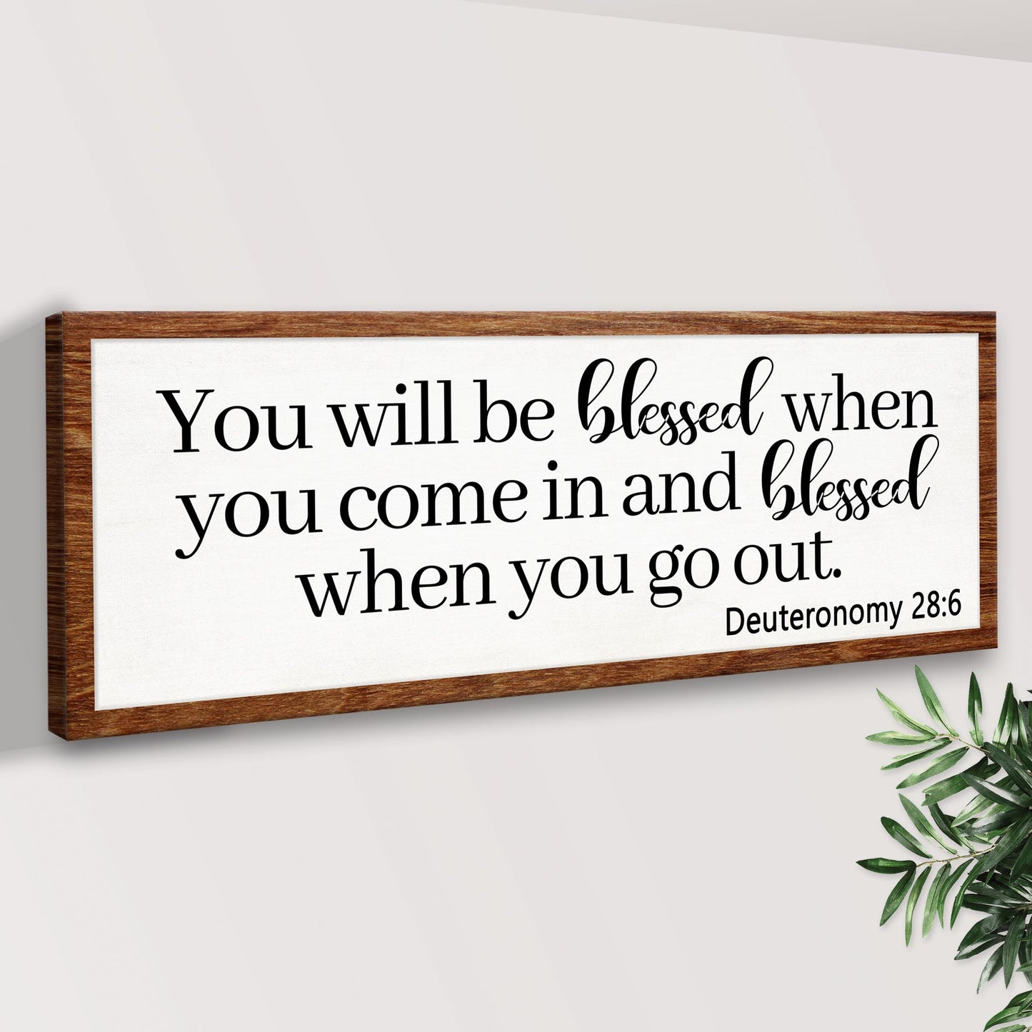 Deuteronomy 28:6 Blessed Coming and Going Canvas Wall Art