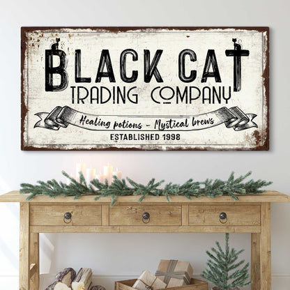 Black Cat Trading Company Canvas Sign