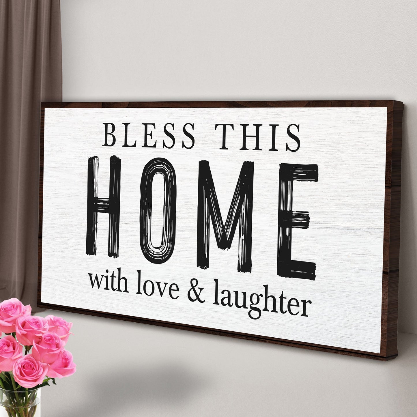Bless This Home With Love and Laughter Canvas Wall Art