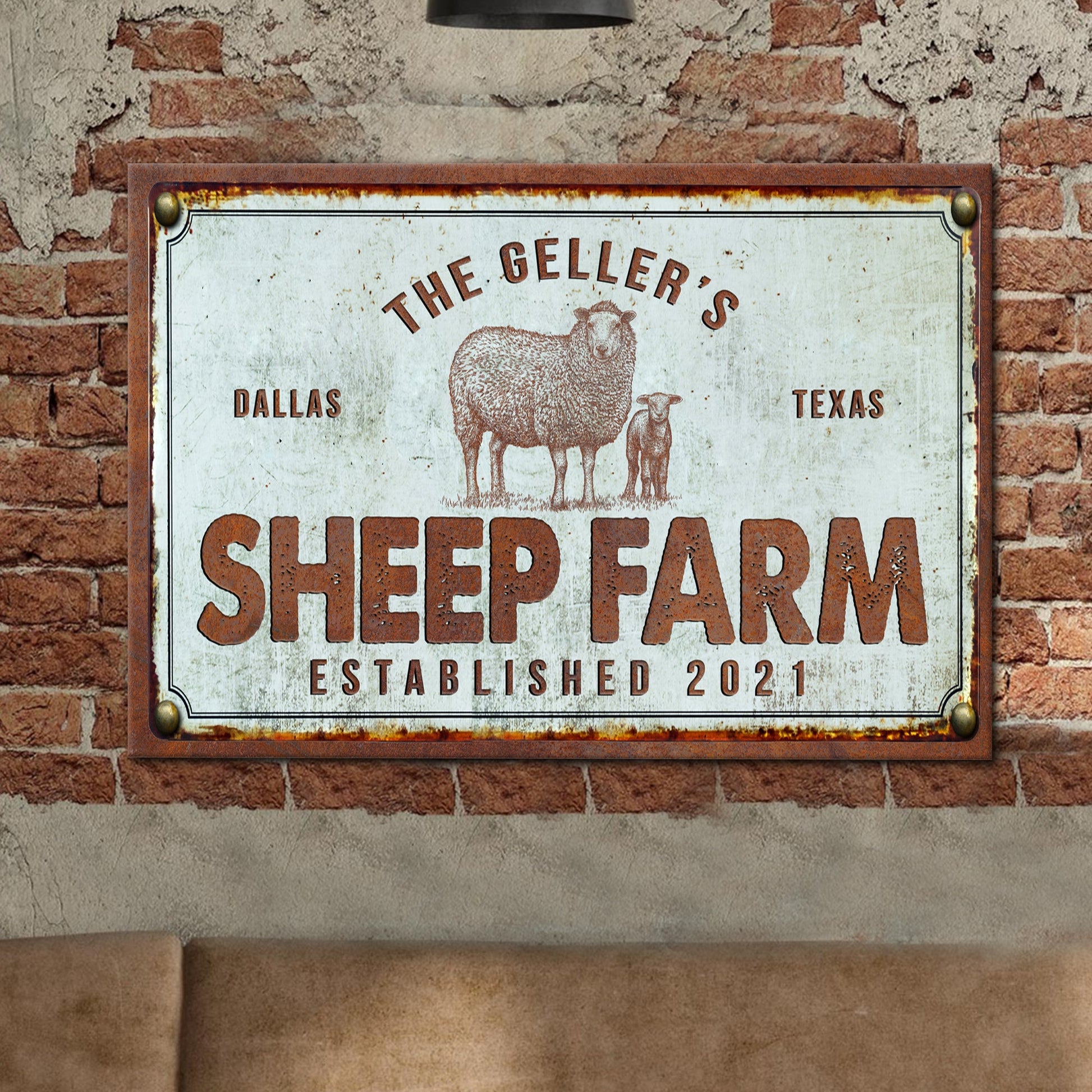 Sheep farm canvas wall art with charming farmhouse sheep design on gallery-wrapped canvas
