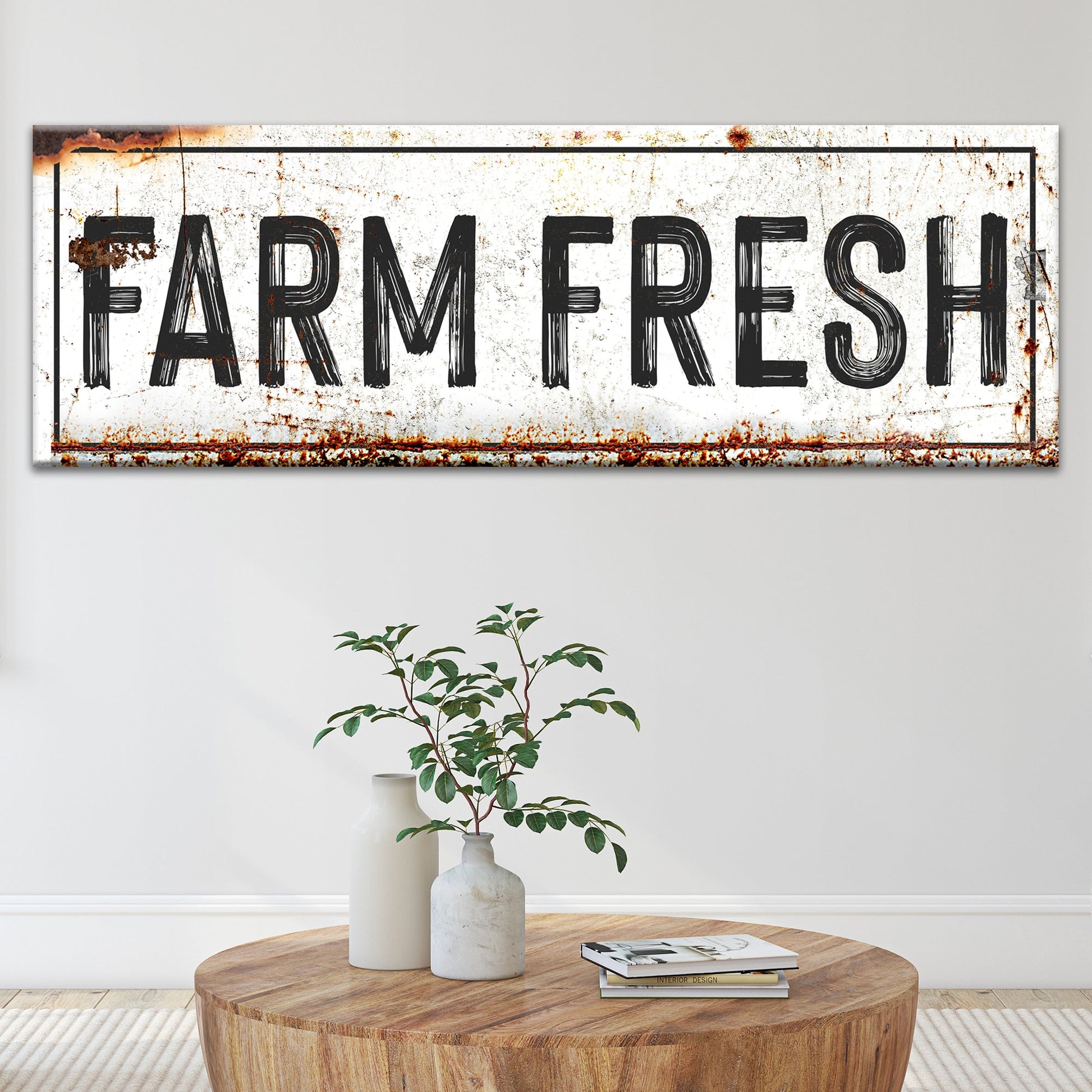 Farm Fresh personalized rustic farmhouse canvas sign