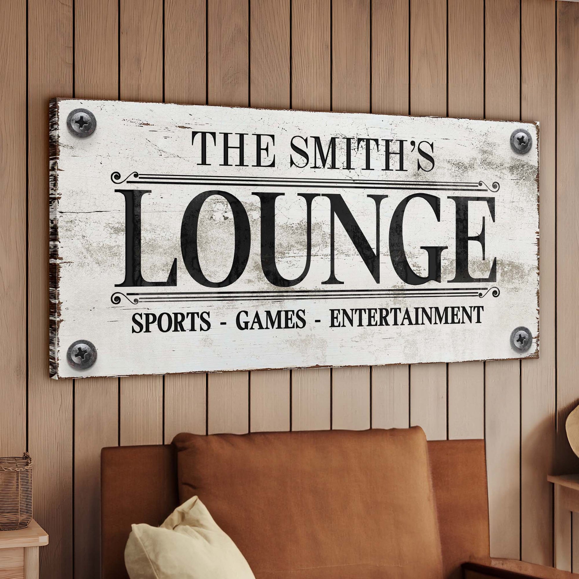 Family Sports Games Lounge Sign canvas wall art for game room or man cave