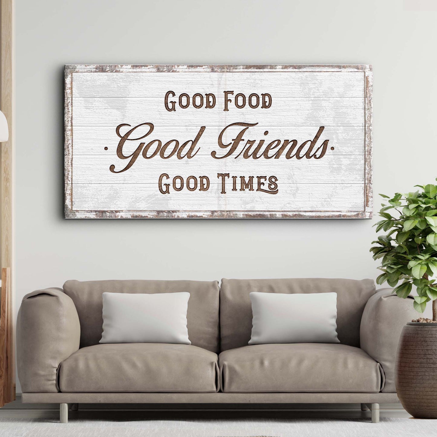 Good Food Good Friends Good Times Canvas Wall Art