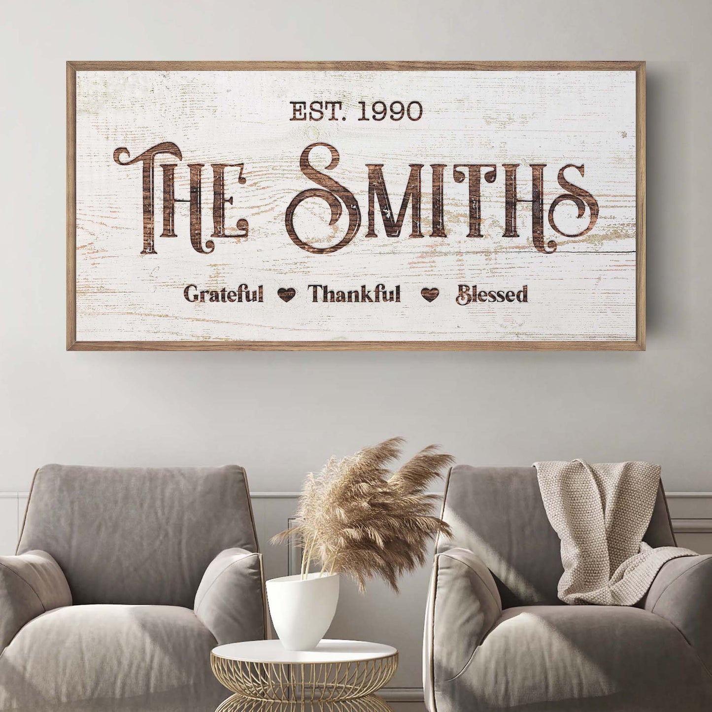 Thanksgiving Family rustic word-art canvas sign ready to hang