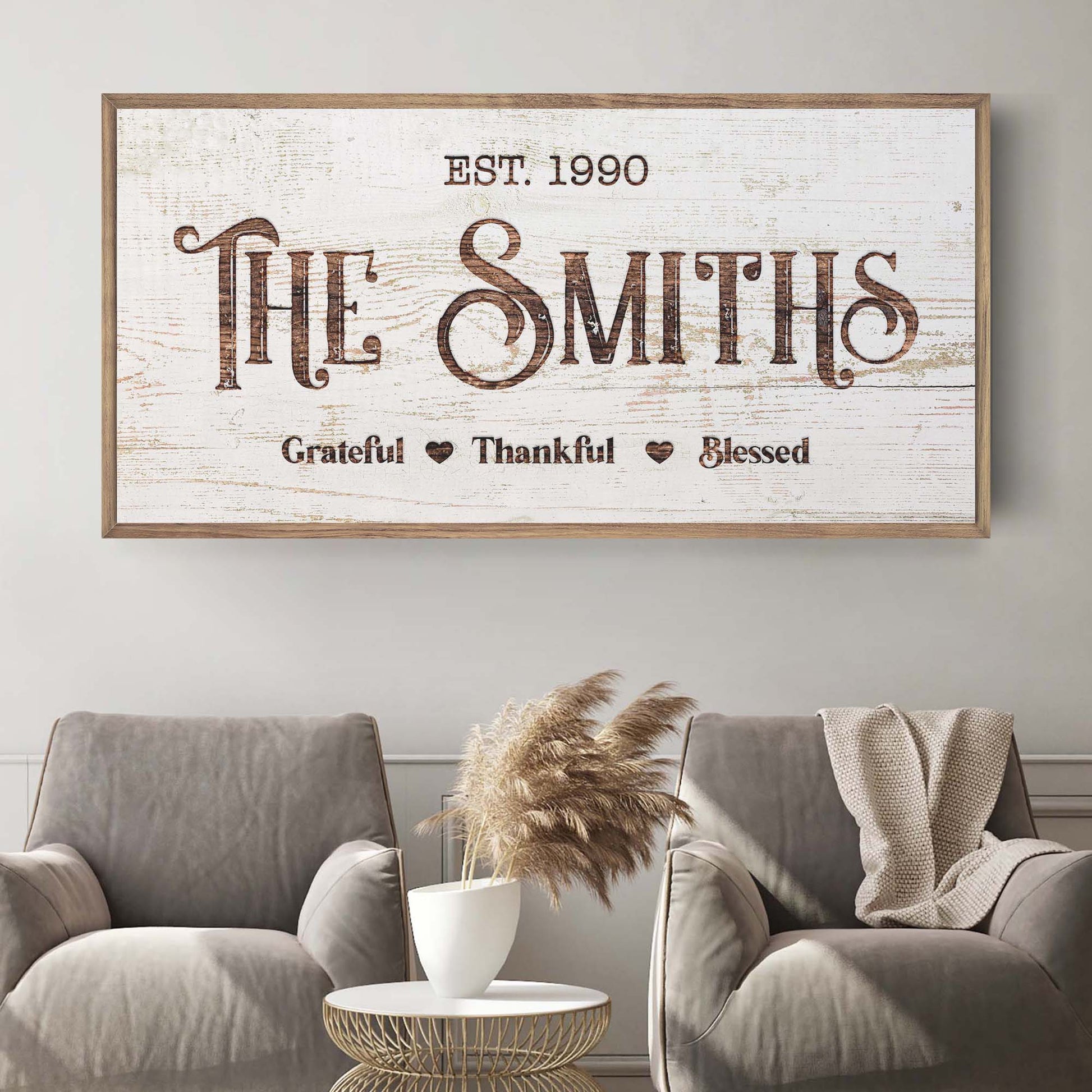 Thanksgiving Family rustic word-art canvas sign ready to hang