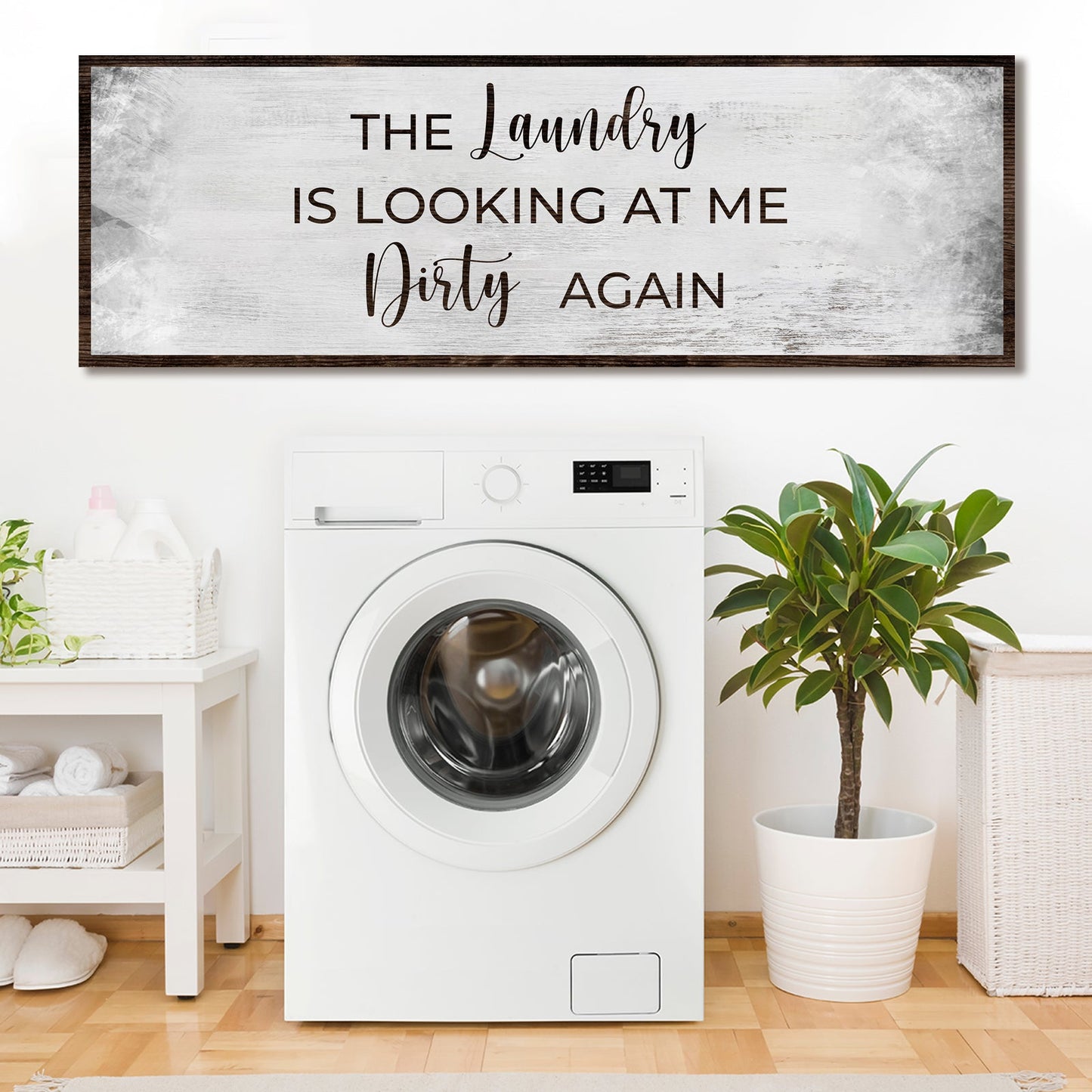 Dirty Laundry Room rustic word-art canvas sign for laundry room