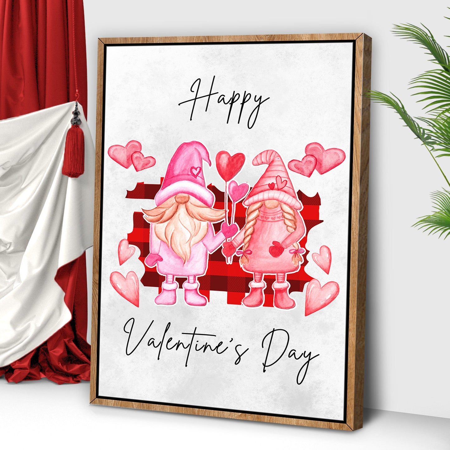 Valentine's Day Gnomes Canvas Wall Art