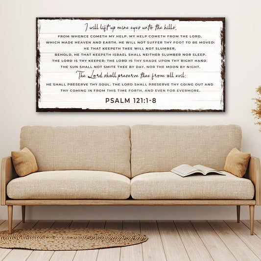 Psalm 121 scripture rustic word-art canvas sign ready to hang