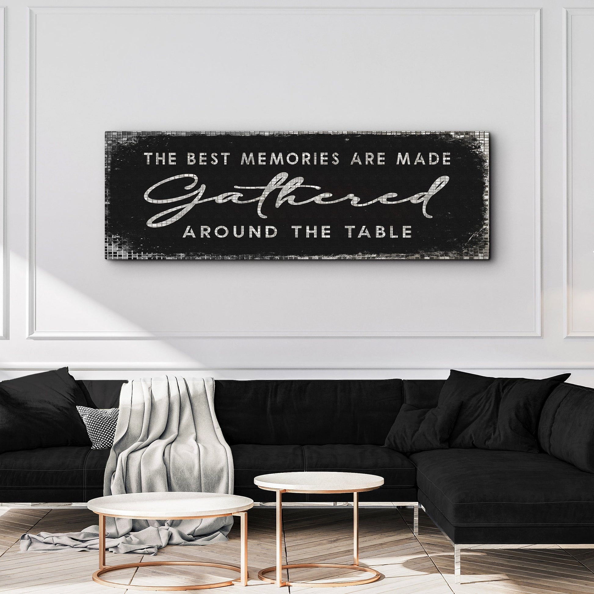 Best memories gathered around the table canvas wall art sign for dining room