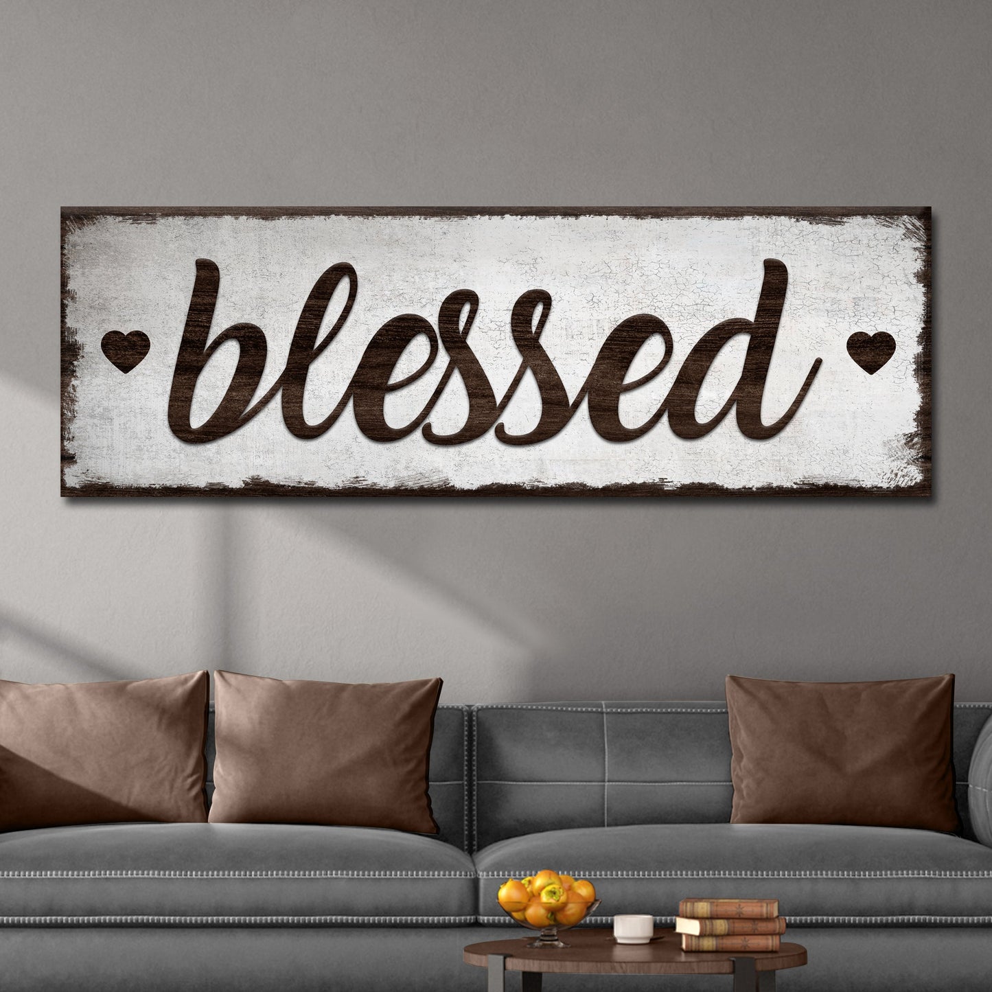 Blessed canvas wall art inspirational faith sign with elegant spiritual home decor