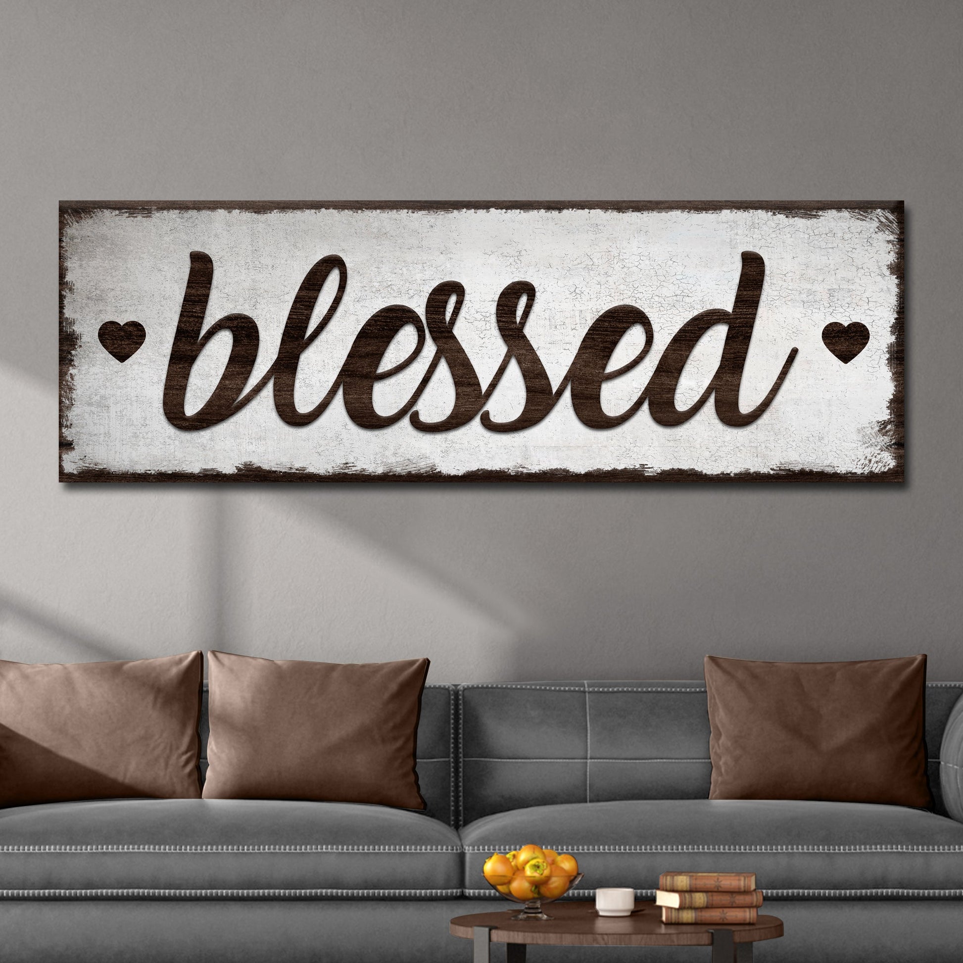 Blessed canvas wall art inspirational faith sign with elegant spiritual home decor