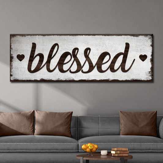 Blessed canvas wall art inspirational faith sign with elegant spiritual home decor