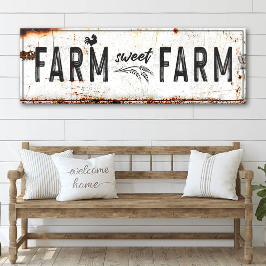 Personalized farm sweet farm canvas sign with custom family name