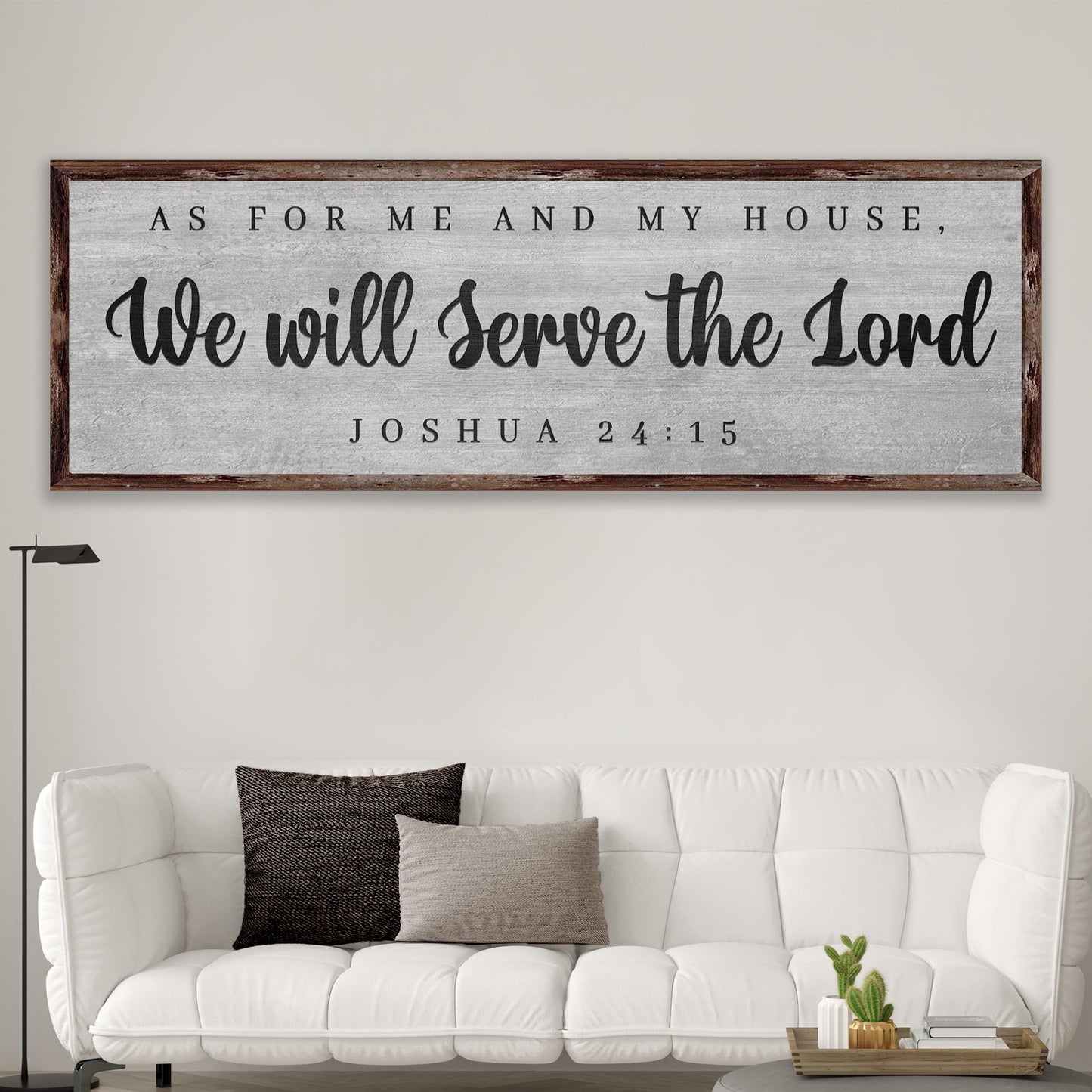 Joshua 24:15 As For Me We Will Serve the Lord canvas - UV-resistant ink ready to hang