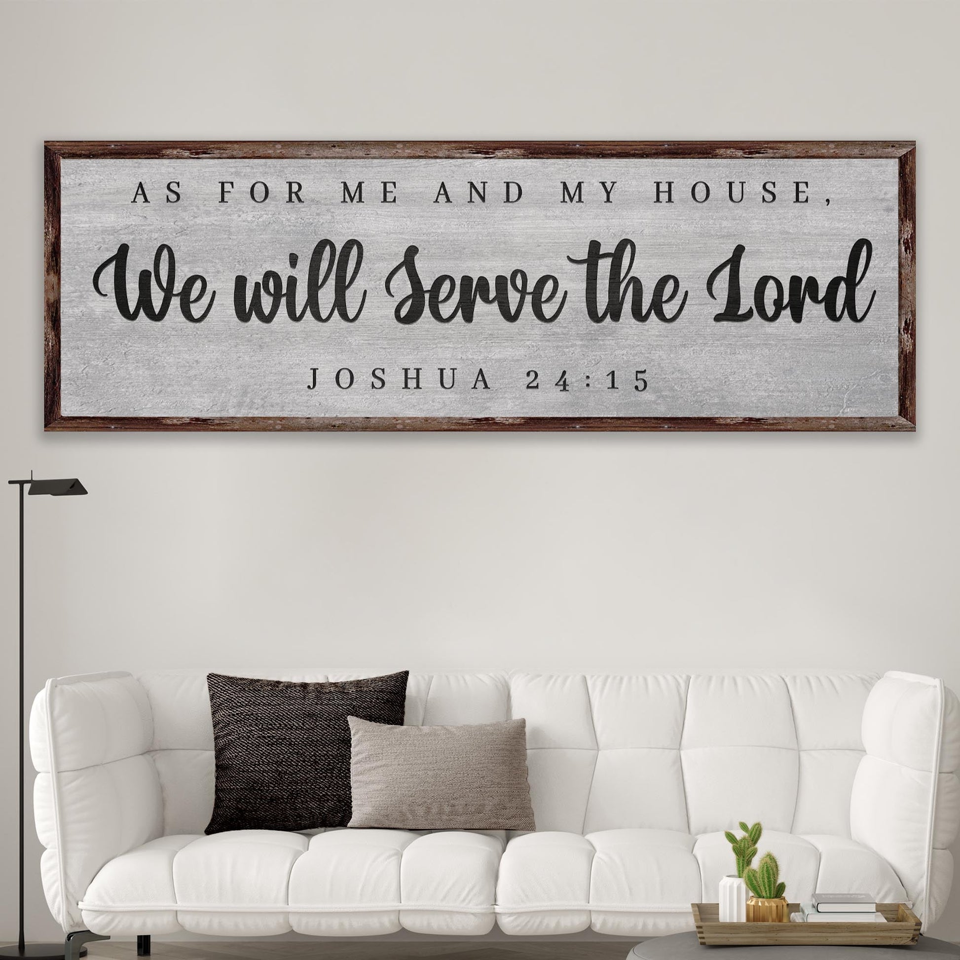 Joshua 24:15 As For Me We Will Serve the Lord canvas - UV-resistant ink ready to hang