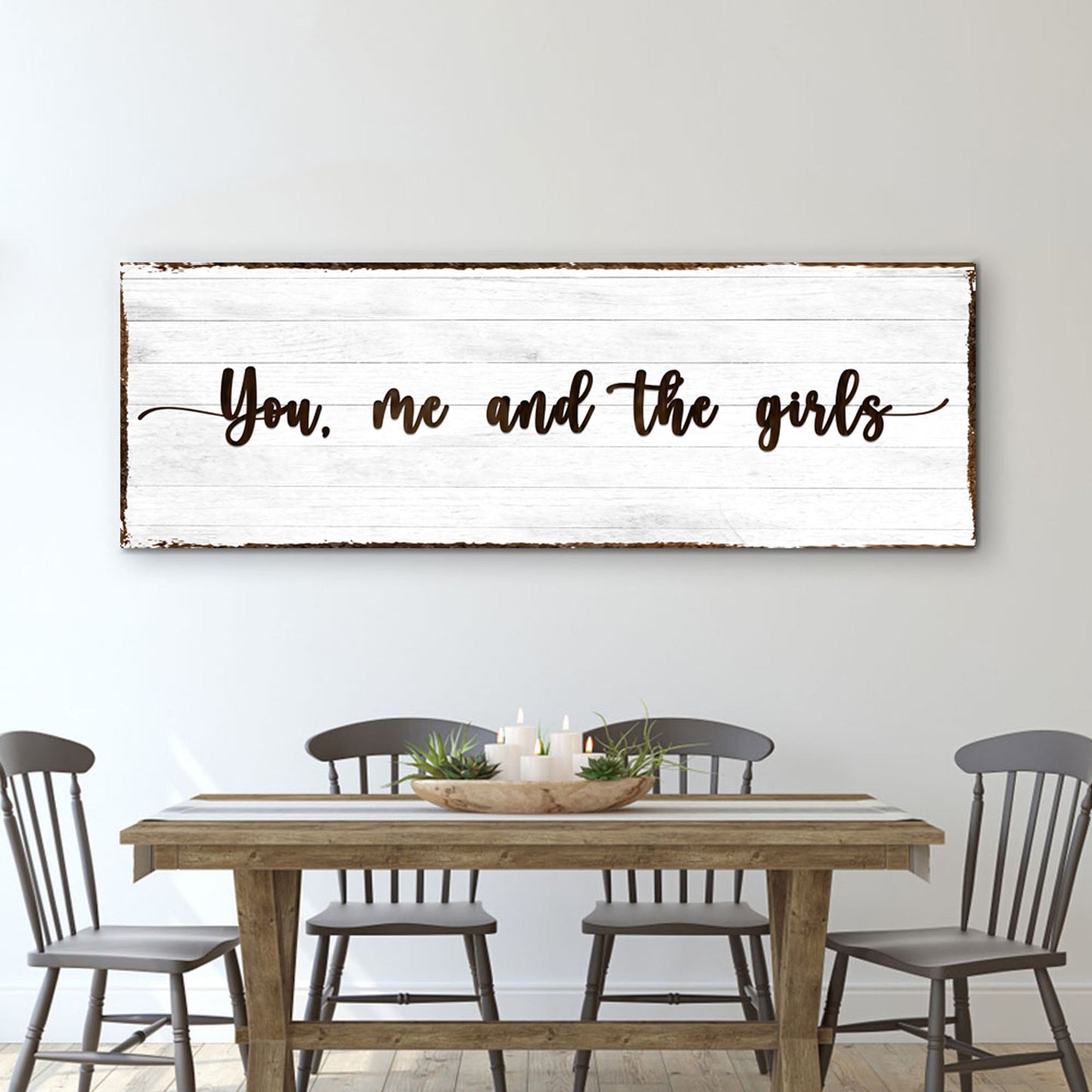 You Me And The Girls Family Canvas Sign