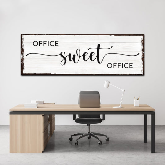 Office sweet office canvas sign for a home office or desk
